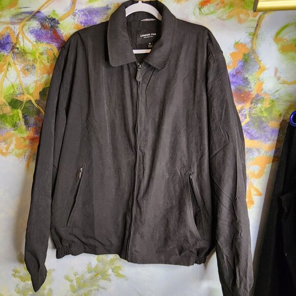 London Fog Men's Black Windbreaker Jacket XL Lightweight & Water-Resistant - Picture 1 of 14